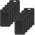 Uniclife 10 Pack Sliding ID Badge Holder Hard Black Vertical Plastic Card Case by UnicLife