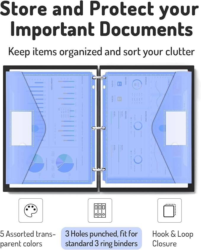 Forvencer Binder Pocket, 48 Pack Super Heavyweight Poly Binder Pocket - Image 3