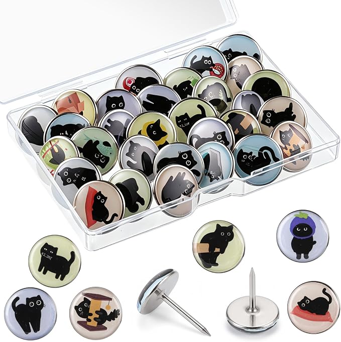 BESARME 30 Pcs Cute Push Pins for Bulletin Board, Wall Desk Accessories by BESARME
