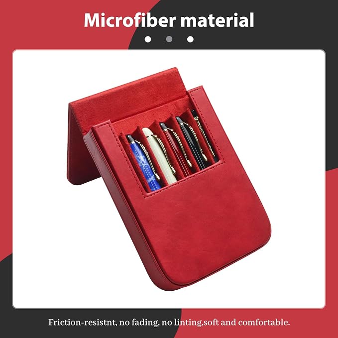 PU Leather 6 Fountain Pen/Pencil Tray Case, Magnetic Closure - Image 3