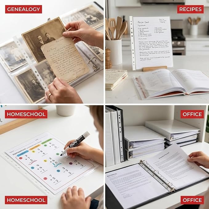 Heavyweight Sheet Protectors, Holds 8.5 x 11 inch Sheets, 9.25 x 11.25 inch Top - Image 4