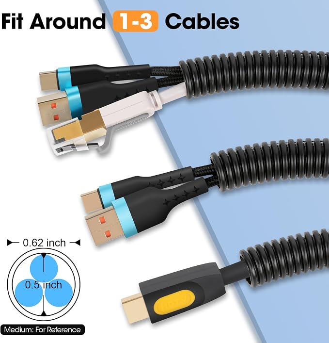 50 FT Wire Loom 1/2 Inch, Split Wire Loom Tubing Wire Conduit, Wire Protector - Image 2