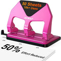 AFMAT 3 Hole Punch Heavy Duty, 50-Sheet Three Hole Punch, 50% Reduced Effort by AFMAT