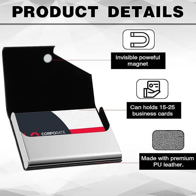 Yexiya 20 Pieces PU Leather Business Card Holder - Image 3