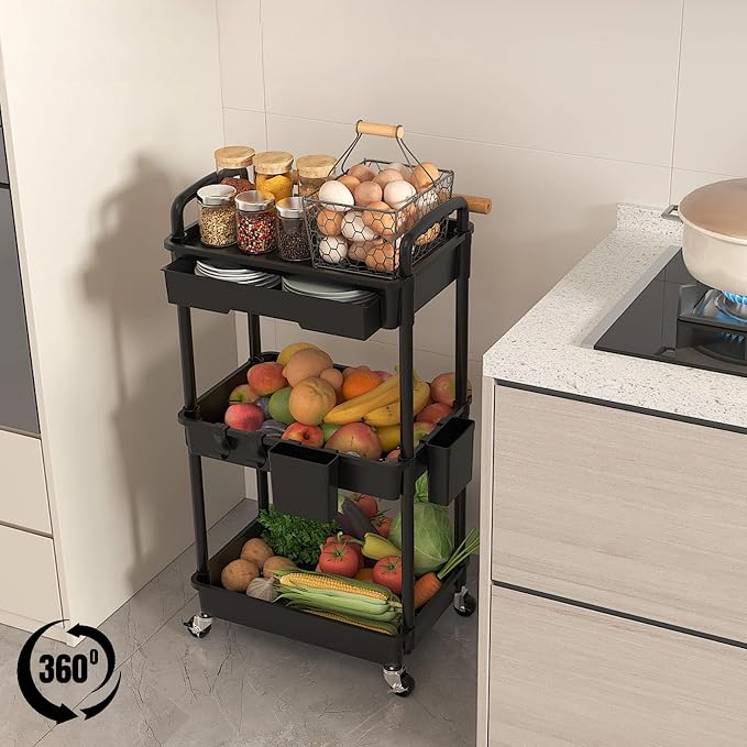 3 Tier Rolling Utility Cart - Image 4