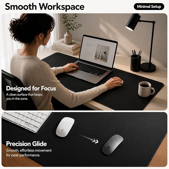 AFIING Cork Desk Mat, 23.6" x 13.7", Desk Pad Protector | Dual-Sided Cork & PU - Image 8