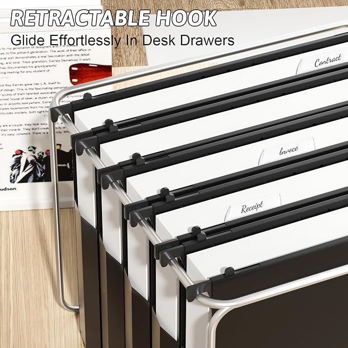 Plastic Extra Capacity Hanging File Folder Letter Size, 12 Pack Reinforced Hang - Image 6