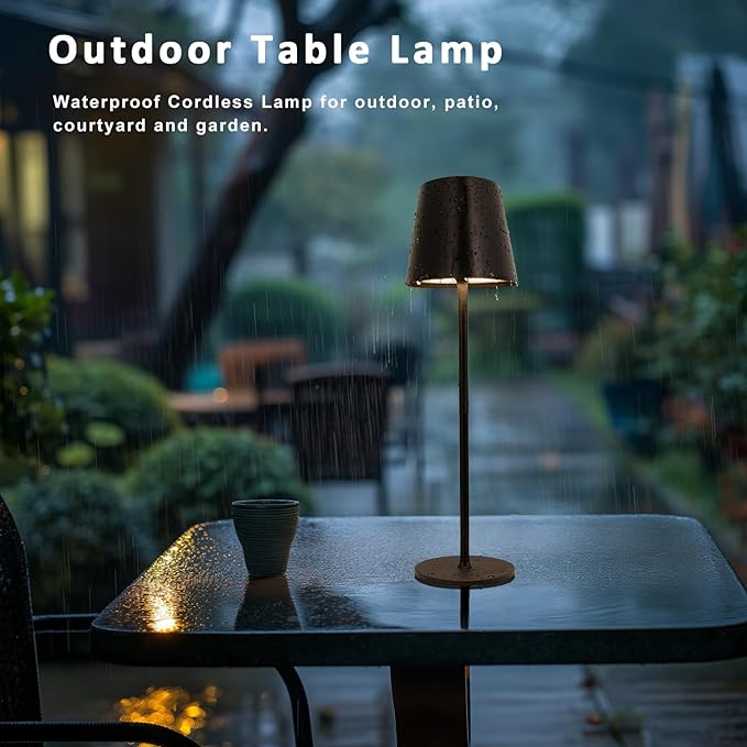 Kakanuo Cordless Table Lamp, 3 Color Stepless Dimming, 5000mAh Rechargeable - Image 4