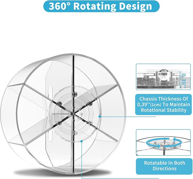 Rotating Markers Organizer for Kids, Acrylic Lazy Susan Organizers for Desks - Image 7