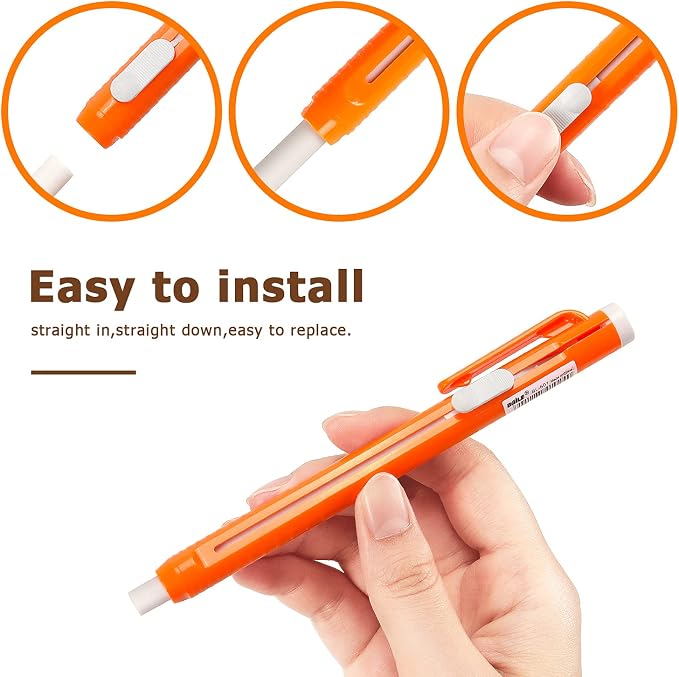 Retractable Mechanical Eraser Pen, Pen-Style Erasers, 4 Pack - Image 4