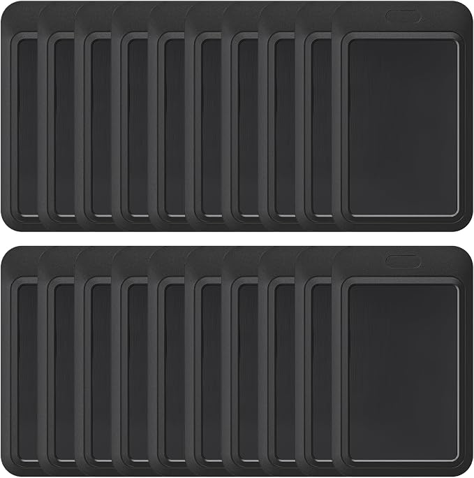 Uniclife 20 Pack Sliding ID Badge Holder Hard Black Vertical Plastic Card Case by UnicLife