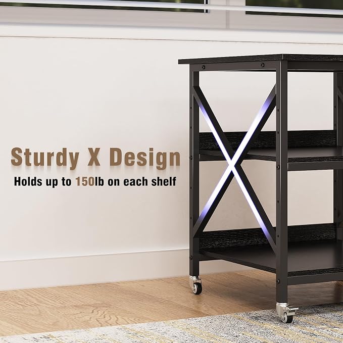 VENNQD 23.6 x 23.6 x 30.3 Inches Printer Stand, Large Printer Table - Image 6