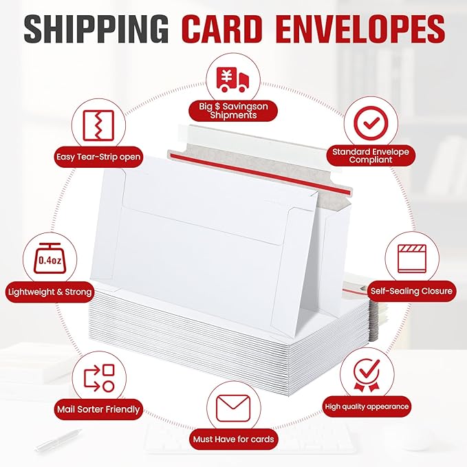 240 Pack Rigid Mailers, Perfect Size Shipping Envelopes - Image 6