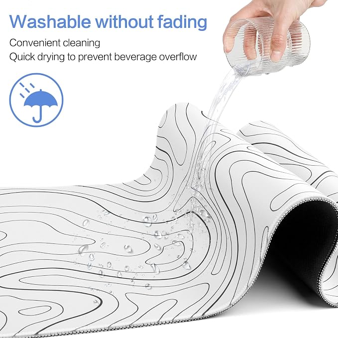 Gaming Mouse Pad Large 31.5 x 11.8in Topographic Keyboard Pad Mouse Pad - Image 5
