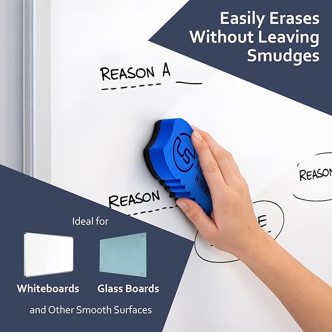 Magnetic Dry Erase Eraser 8 Pack Felt Whiteboard and Glass Board Cleaner | Use: - Image 5