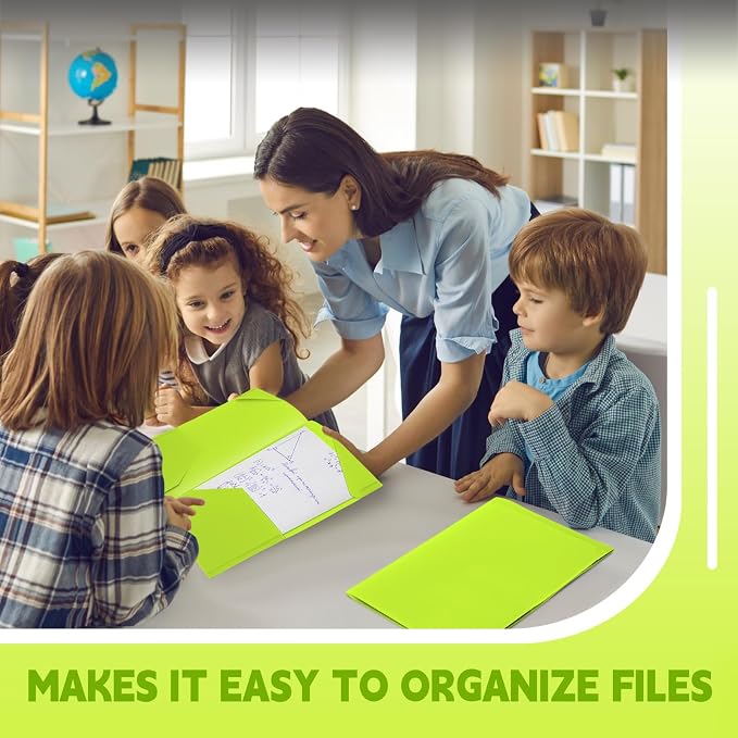 Henoyso 36 Pack Fluorescent Green Plastic Folders - Image 7