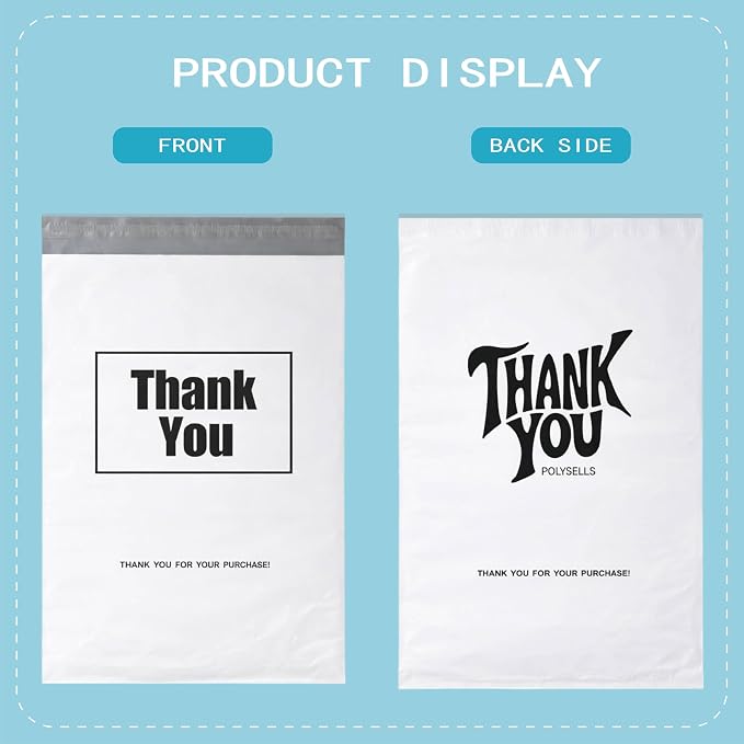POLYSELLS Thank You Poly Mailers 10x13 inches 100 Pcs Waterproof Self-Sealing - Image 5