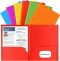 HABGP Plastic Folders with Pockets, 6 Color Heavy Duty Two Pocket Folder by HABGP