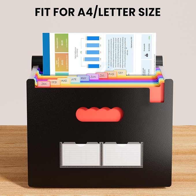 Sooez Accordion File Organizer, 13 Pockets Expanding File Folder, Portable - Image 3