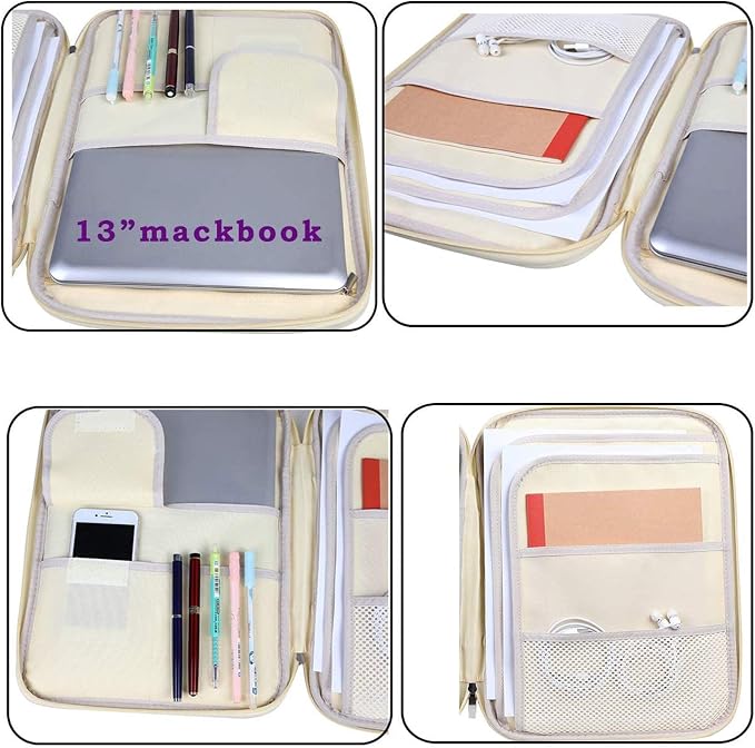 JAKAGO A4 Travel Portfolio Multifunctional Document Organizer Zippered Case - Image 8
