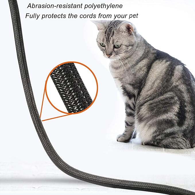 10ft - 3/8 inch Braided Cable Management Sleeve Cord Protector - Self-Wrapping - Image 4