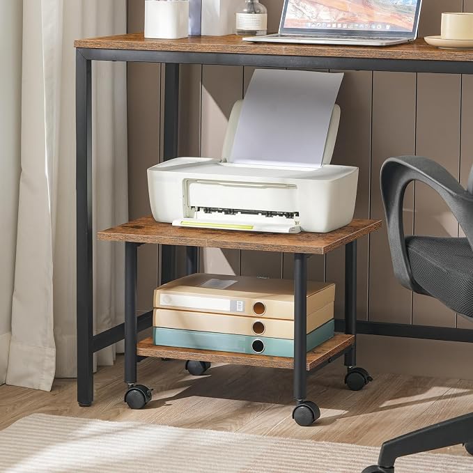 HOOBRO Printer Stand, 2-Tier Industrial Under Desk Printer Cart - Image 4