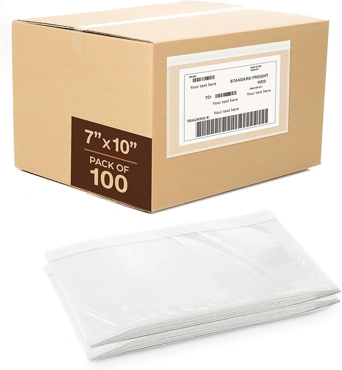 100 Pack 7"x10" Shipping Label Sleeves by FLEXTRIBE