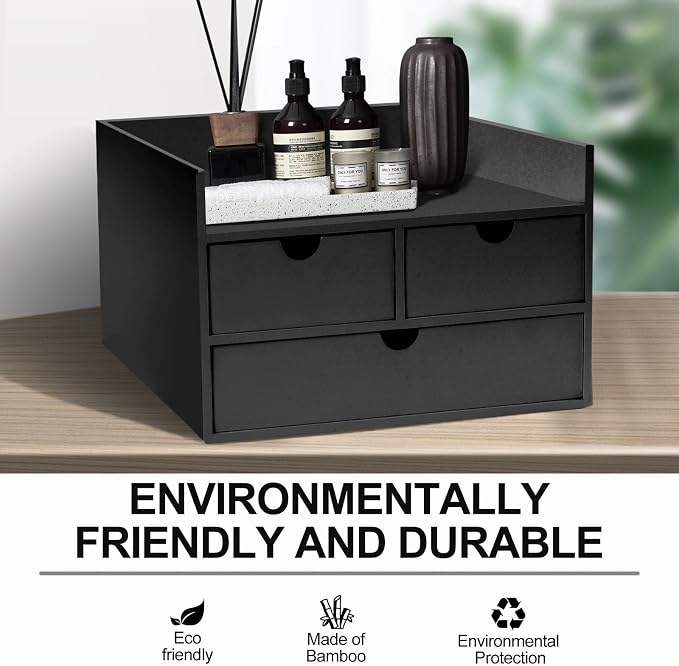 Charmewooden Bamboo Desk Organizer 3 Drawer - Image 5