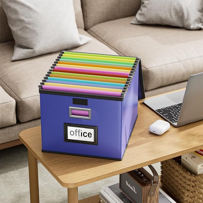 Portable Leather File Organizer Boxes - Image 4