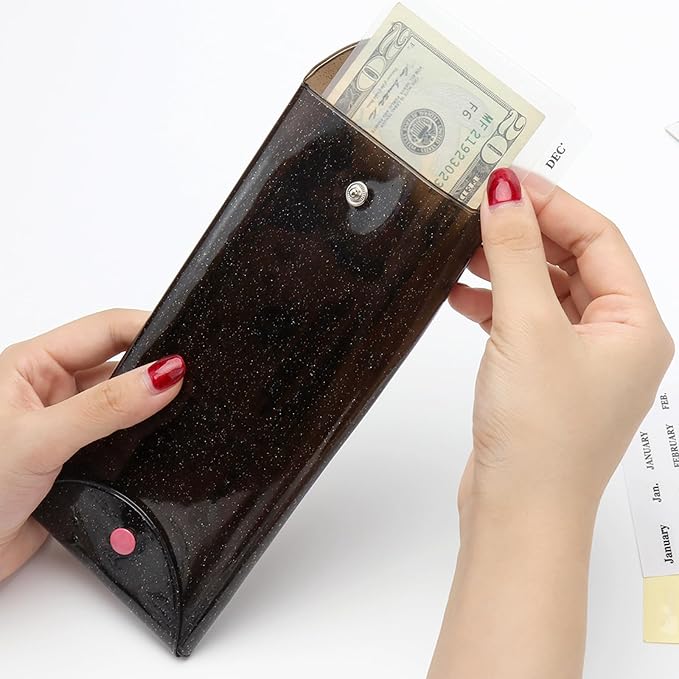NatSumeBasics 6-Tab Black Cash Envelope Stuffing Wallet - Image 4