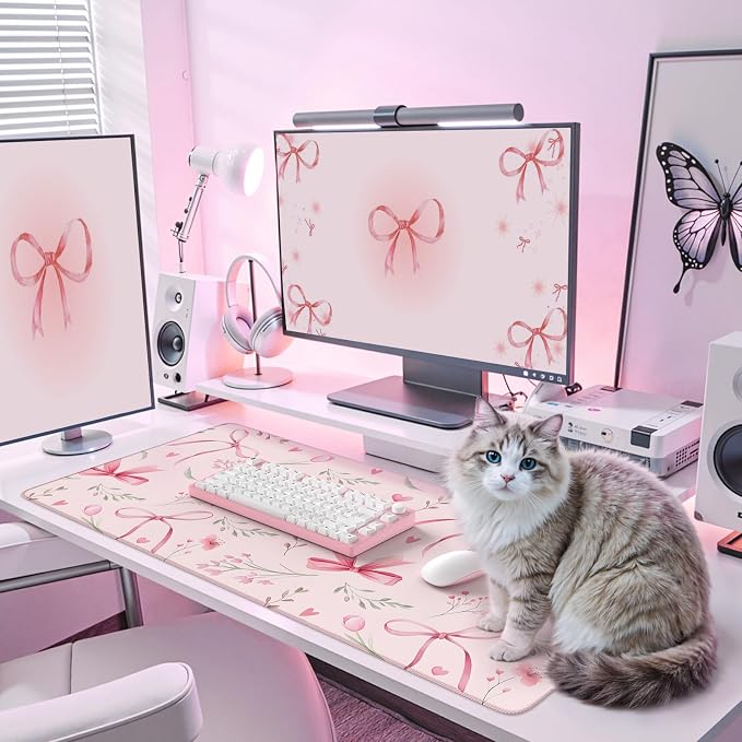 iCasso Pink Desk Mat, Cute Desk Pad - Image 6