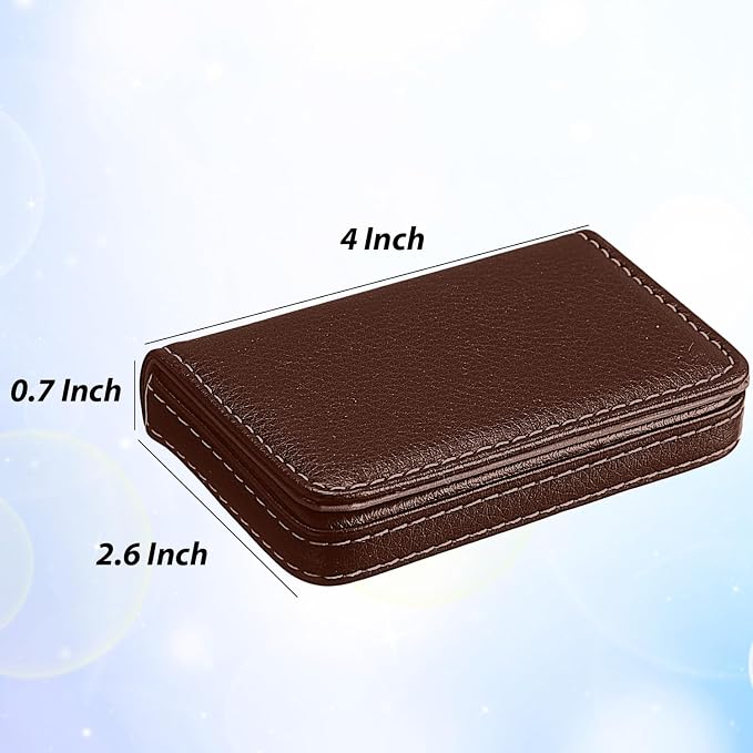 Outus 2 Pcs Business Card Holder, PU Leather Business Card Case Pocket Wallet - Image 2