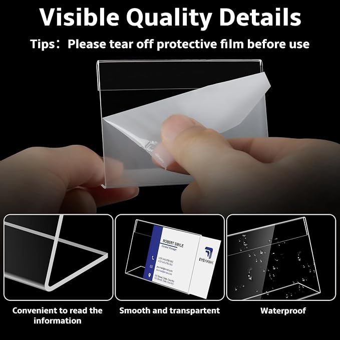 20 PCS 3.5 x 2.5 inch Small Acrylic Sign Holder, Mini Acrylic Food Signs Labels - Image 2