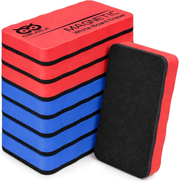 OWLKELA 8Pcs Dry Erase Erasers, Magnetic Whiteboard Eraser by OWLKELA
