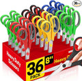 36 Packs 8" Multipurpose Scissors, Ultra Sharp Blade Shears, Comfort-Grip by BURVAGY