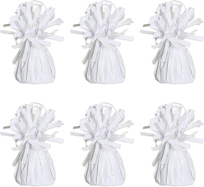 Beistle White Metallic Plastic Wrapped Balloon Weights by Beistle
