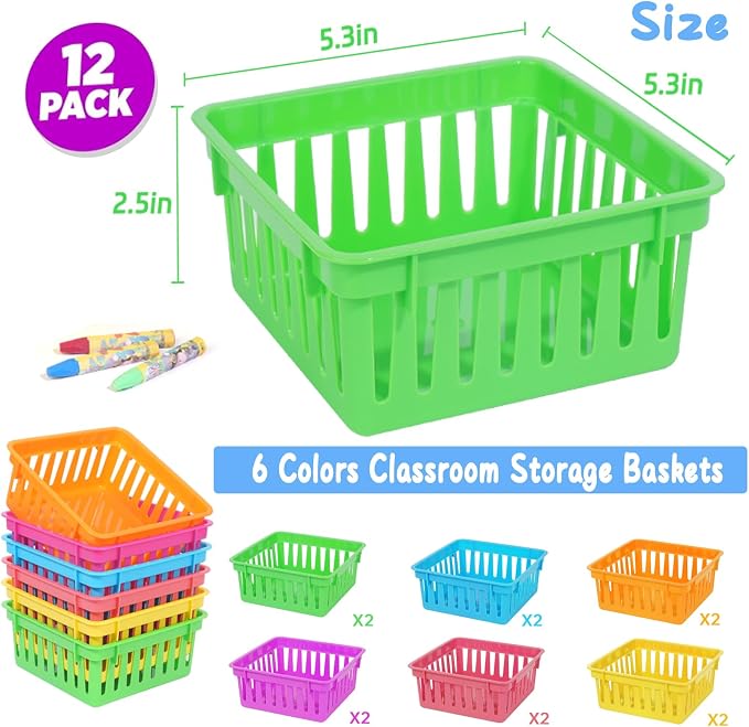ZZYFGH 12 PCS Pencil Holders, Pencil Baskets, Small Plastic Baskets - Image 2