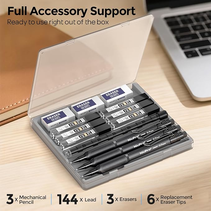 Nicpro 0.7 mm Mechanical Pencil Set - Image 6