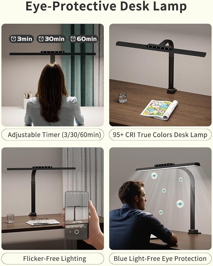 LED Desk Lamps for Home Office, 24W Bright Eye-Caring Light - Image 6