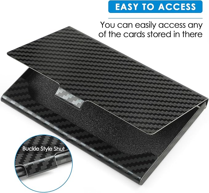 MaxGear Stainless Steel Business Card Holder, Slim Card Case, Buckle Closure - Image 5