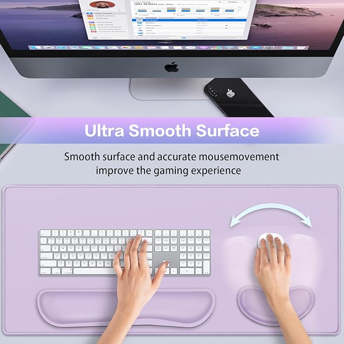 Desk Mat Purple, Large Gaming Mouse Pad - Image 3