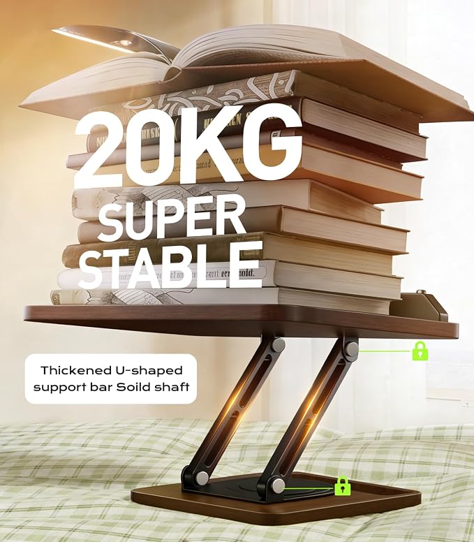 Book Stand for Reading, Adjustable Book Holder, 360° Rotating Bases - Image 8