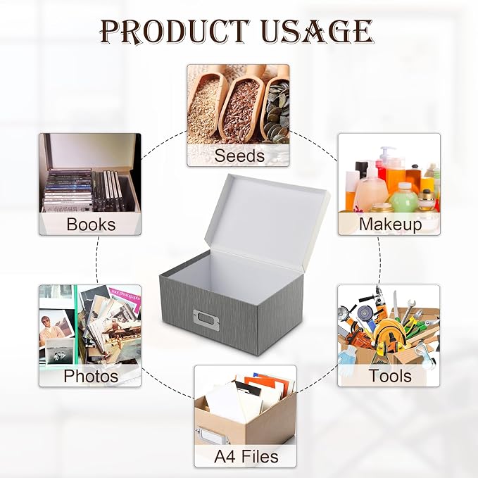 Briful Photo Boxes with Lids - 4 in 1 Set Waterproof Storage Boxes with Handles - Image 5