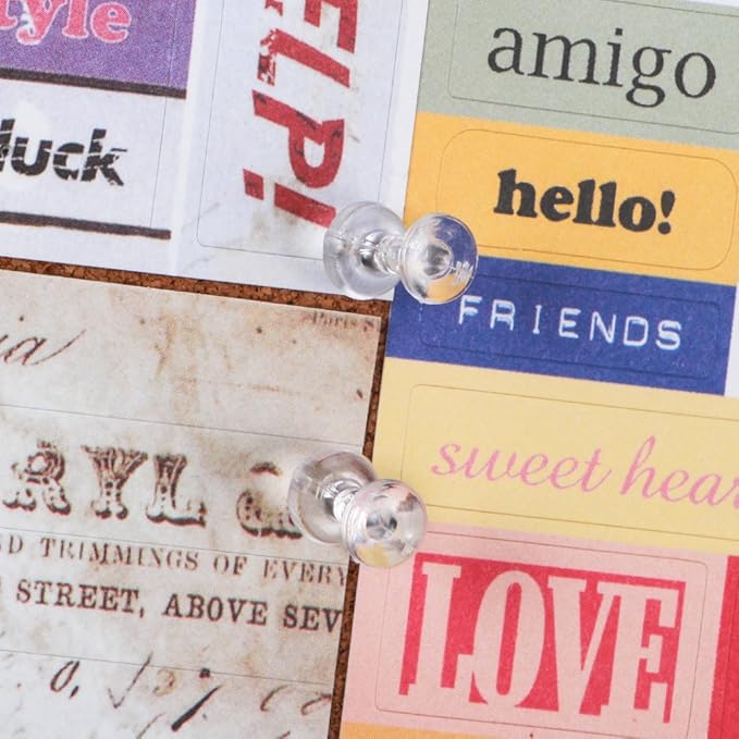 Push Pins 600 Count, Standard Clear Thumb Tacks Steel Point and Clear Plastic - Image 5