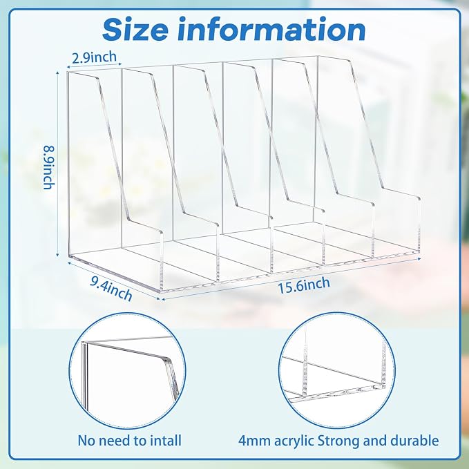 Suzile Clear Acrylic Magazine File Holder - Image 2