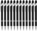 LINFANC 12 Pack Black Silver Ballpoint Pen by LINFANC