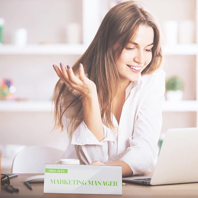 Vicenpal Acrylic Name Plate for Desk, PVC Names Tent Card Holder, Table Sign - Image 4