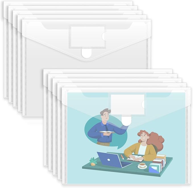 Sooez 10 Pack Plastic Envelopes File Folders by Sooez