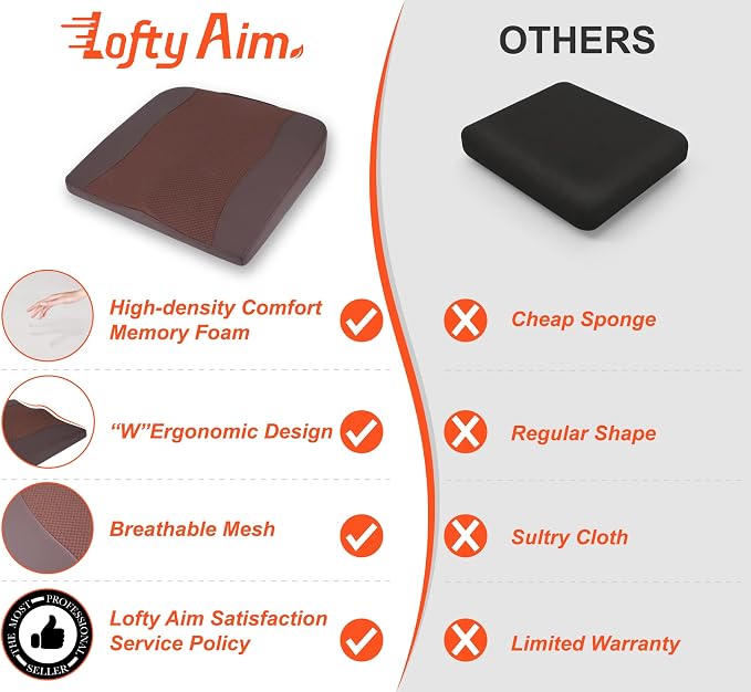 Lofty Aim Car Seat Cushion, Comfort Memory Foam Car Cushions - Image 8