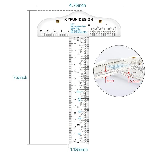 6 Inches Acrylic Clear T-Square Ruler, 1 Pack, T Square Ruler, Transparent - Image 2